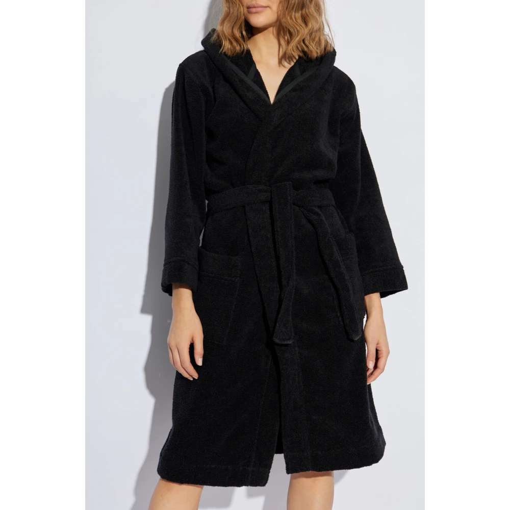 Moschino Katoenen badjas met capuchon Black Dames