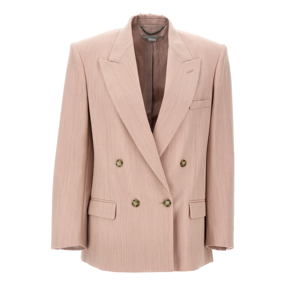 Stella Mccartney Women's Pink Double-Breasted Wool Blazer - Blazers - Xs - Jackets