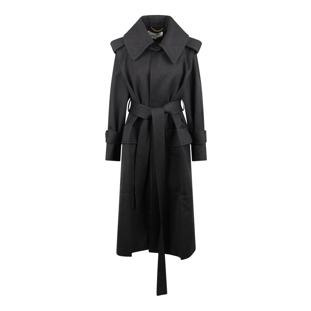 Victoria Beckham Elegante getailleerde lange jas Gray Dames
