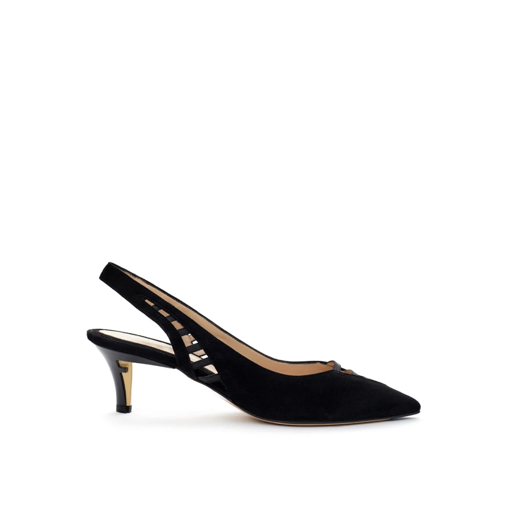 Fendi Klassiska Svarta Högklackade Pumps Black, Dam