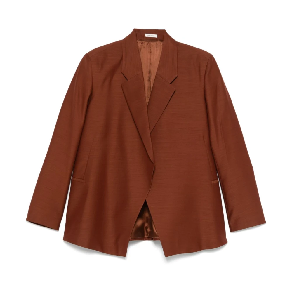 Bite Studios Women's Brown Blazers, Xs, Rust Wool Silk Blazer Jacket