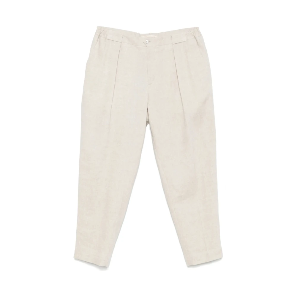 Briglia Beige Broek met Elastische Tailleband White Heren