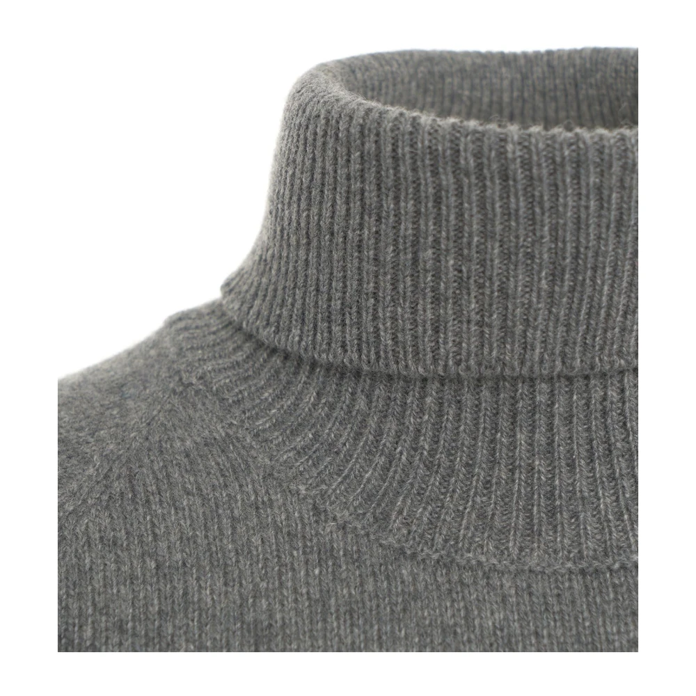 Jucca Luxe Grijze Cashmere Coltrui Sweater Gray Dames