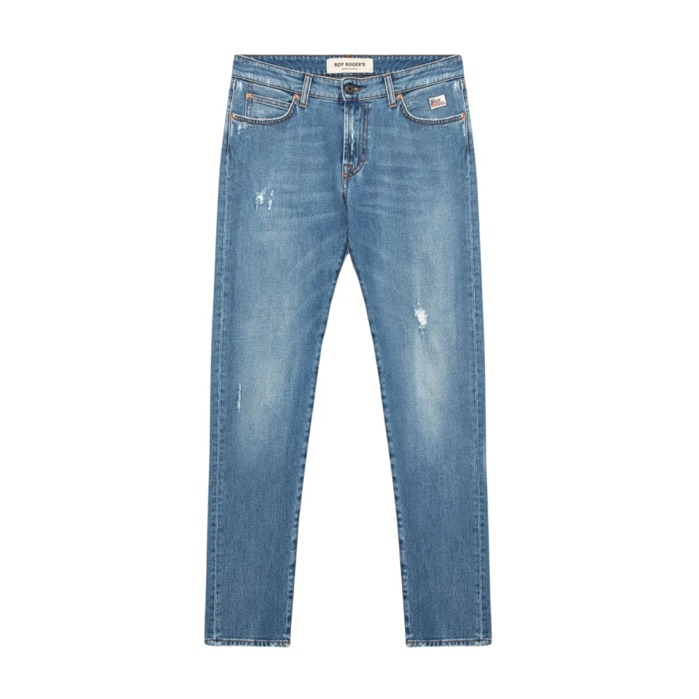 Roy Roger's Slim-Fit Medium Wash Denim Jeans Blue Heren
