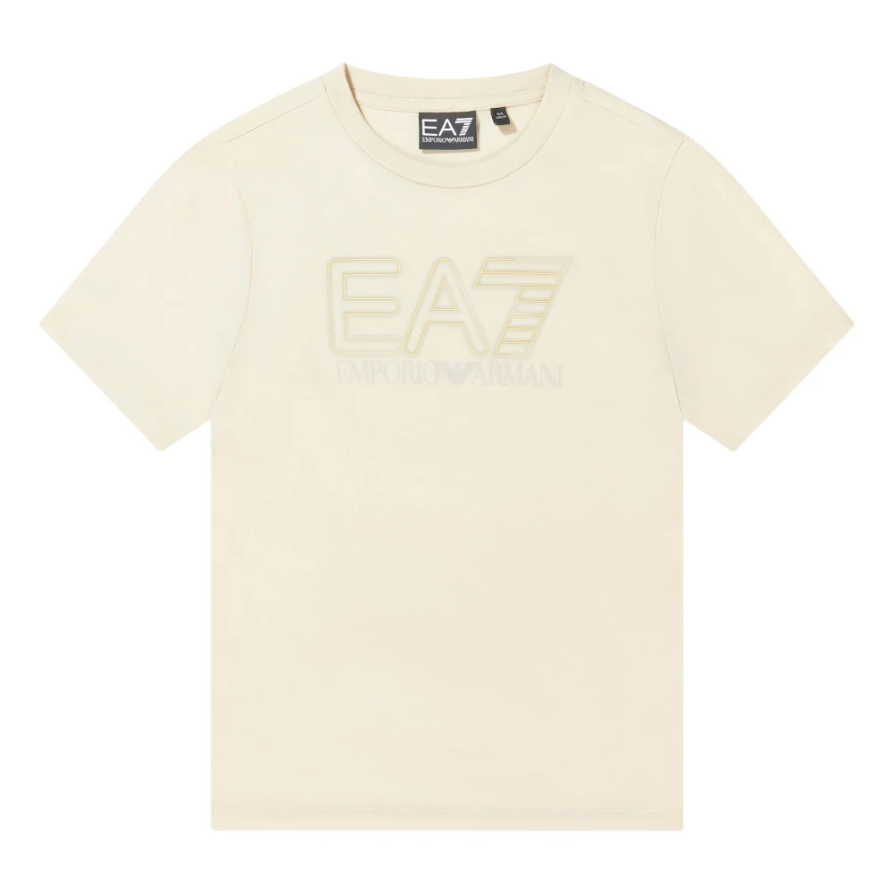 Emporio Armani Ea7 Boys Beige Train Visibility T-Shirt