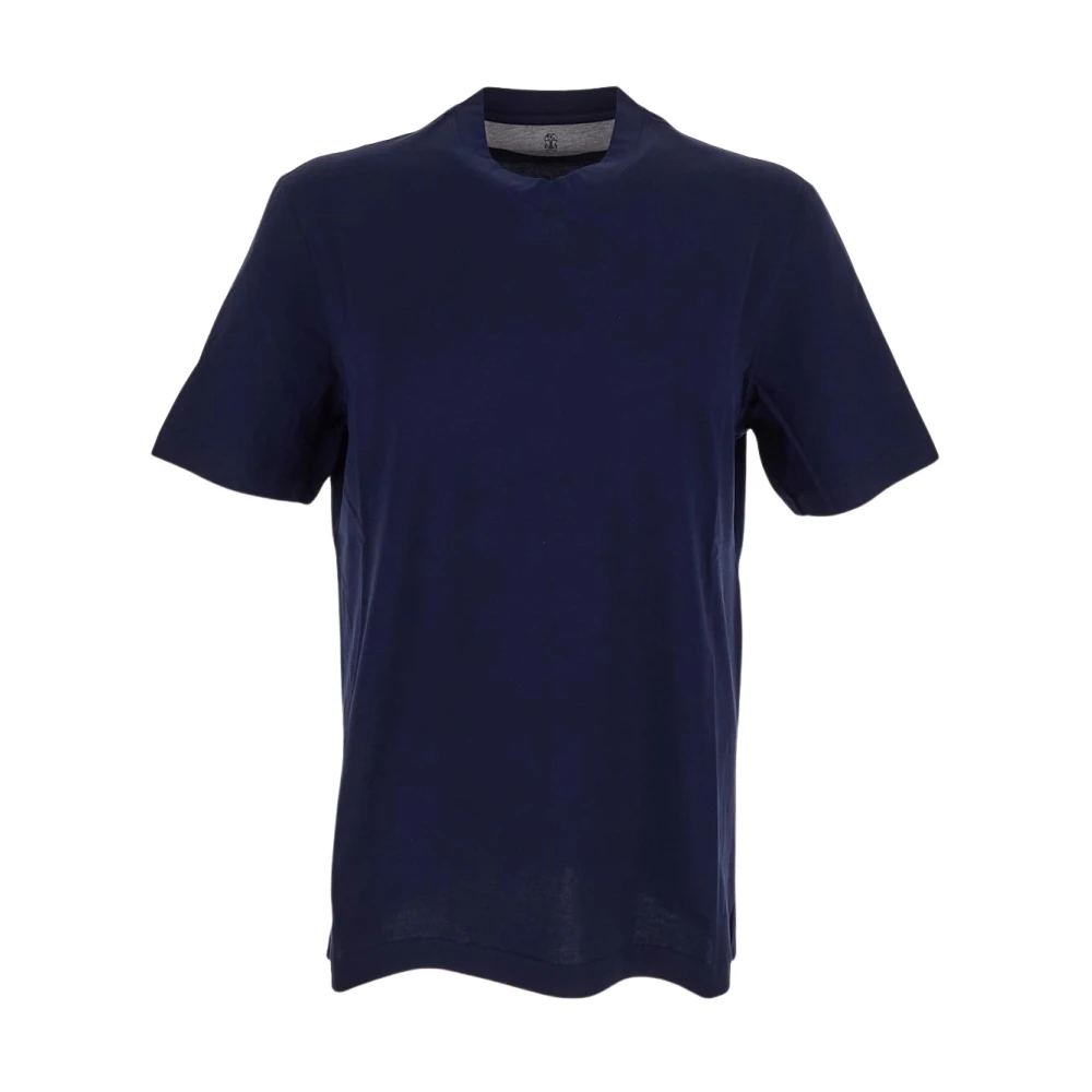 BRUNELLO CUCINELLI Katoenen T-shirt Blue Heren
