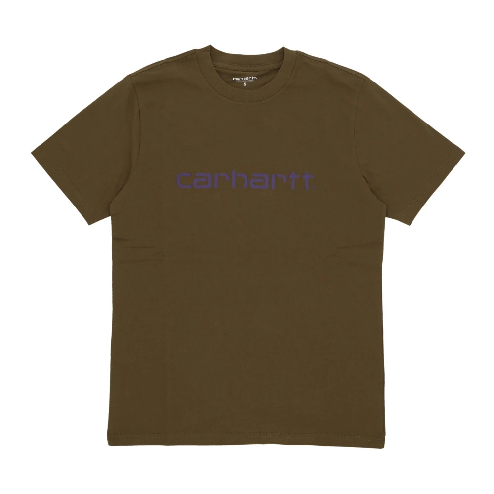 Carhartt WIP Script Tee Highland cassis Korte Mouw T-shirt Green Heren