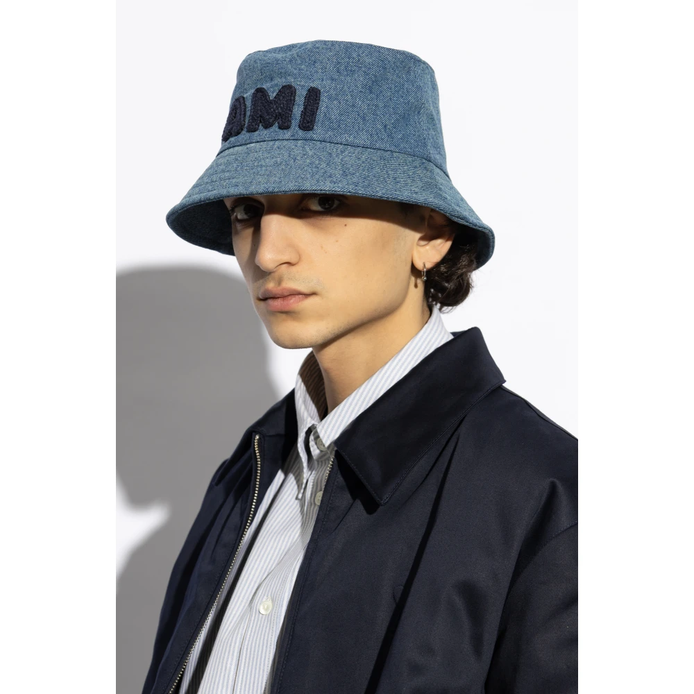 Ami Paris Denim hoed Blue Unisex