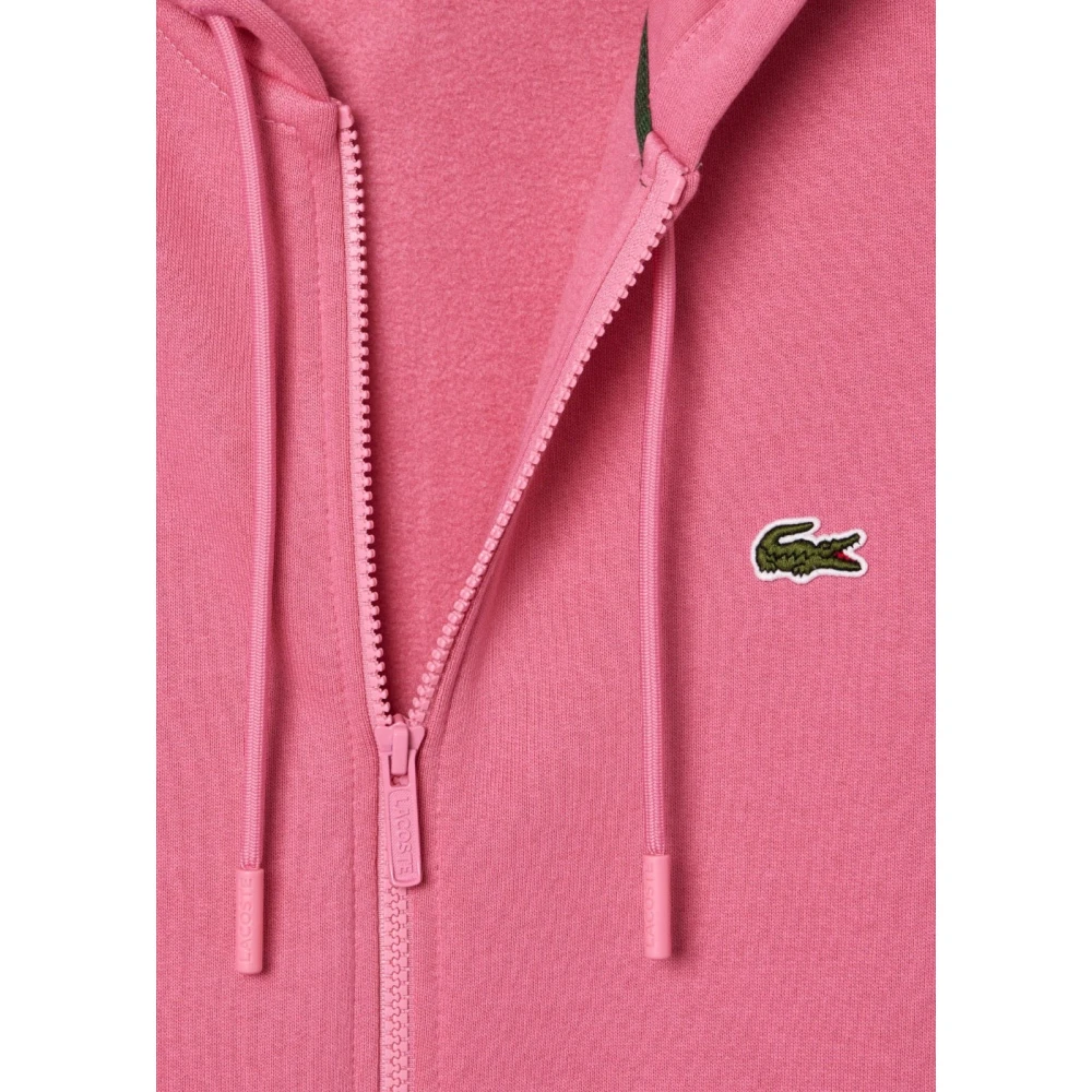Lacoste Roze Zip-Up Hoodie Moderne Stijl Pink Heren