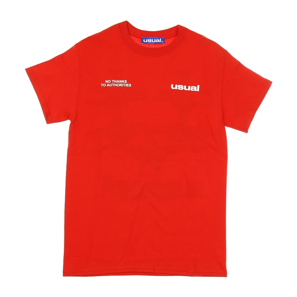 Usual Rode Mannen Crew Neck T-Shirt Red Heren