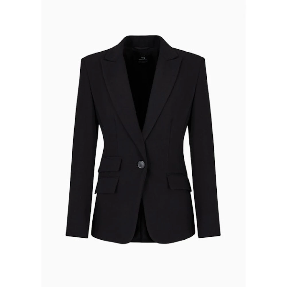 Armani Exchange Zwarte Stretchjas Klassieke Stijl Black Dames