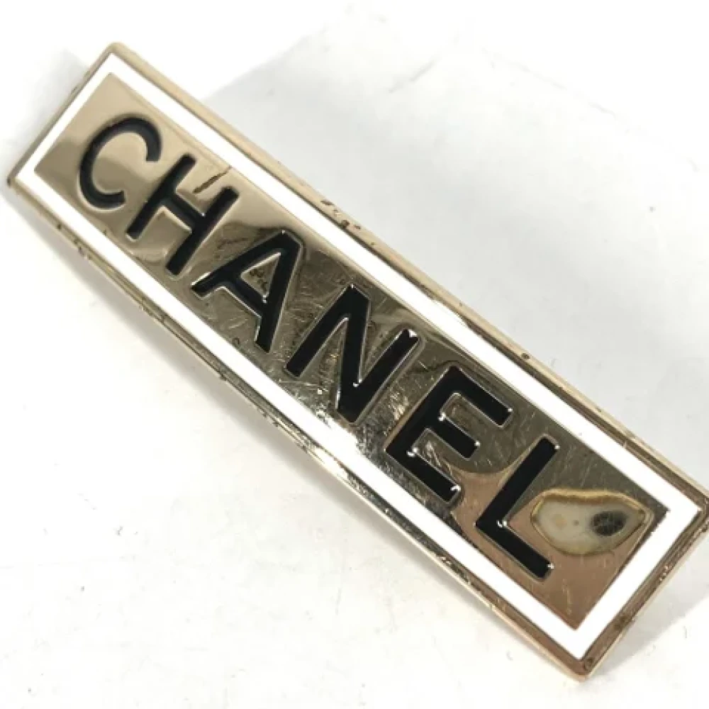 Chanel Vintage Pre-owned Metal hair-accessories Yellow Dames