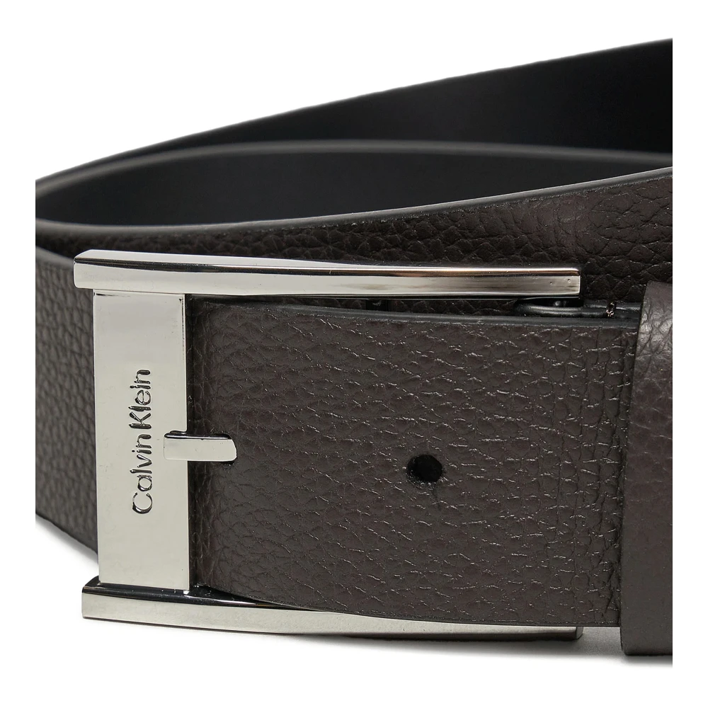 Calvin Klein Klassieke Bruin Leren Riem met Gesp Brown Heren