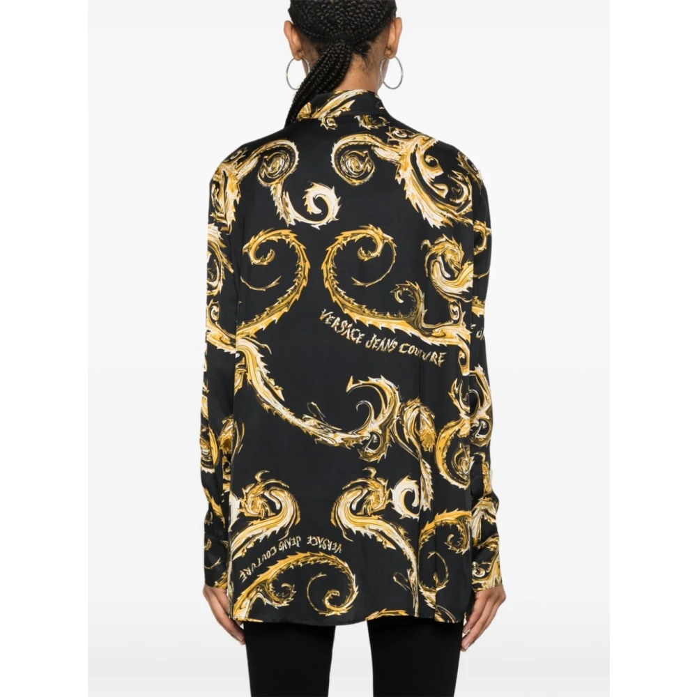 Versace Jeans Couture Zwarte shirts voor vrouwen Aw24 Multicolor Dames