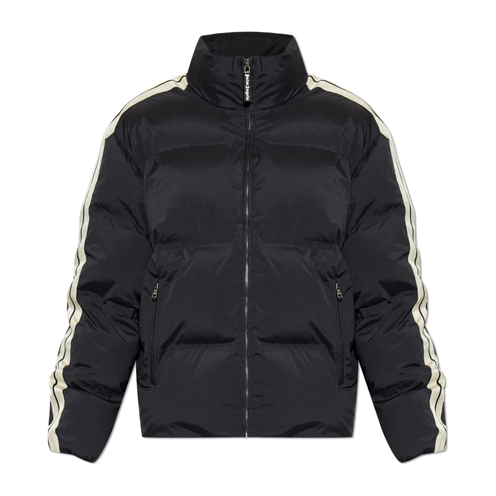 Palm Angels Mannelijk Zwart Jassen Heren, 2XL, Leer, Geïsoleerde Jas Met Opstaande Kraag