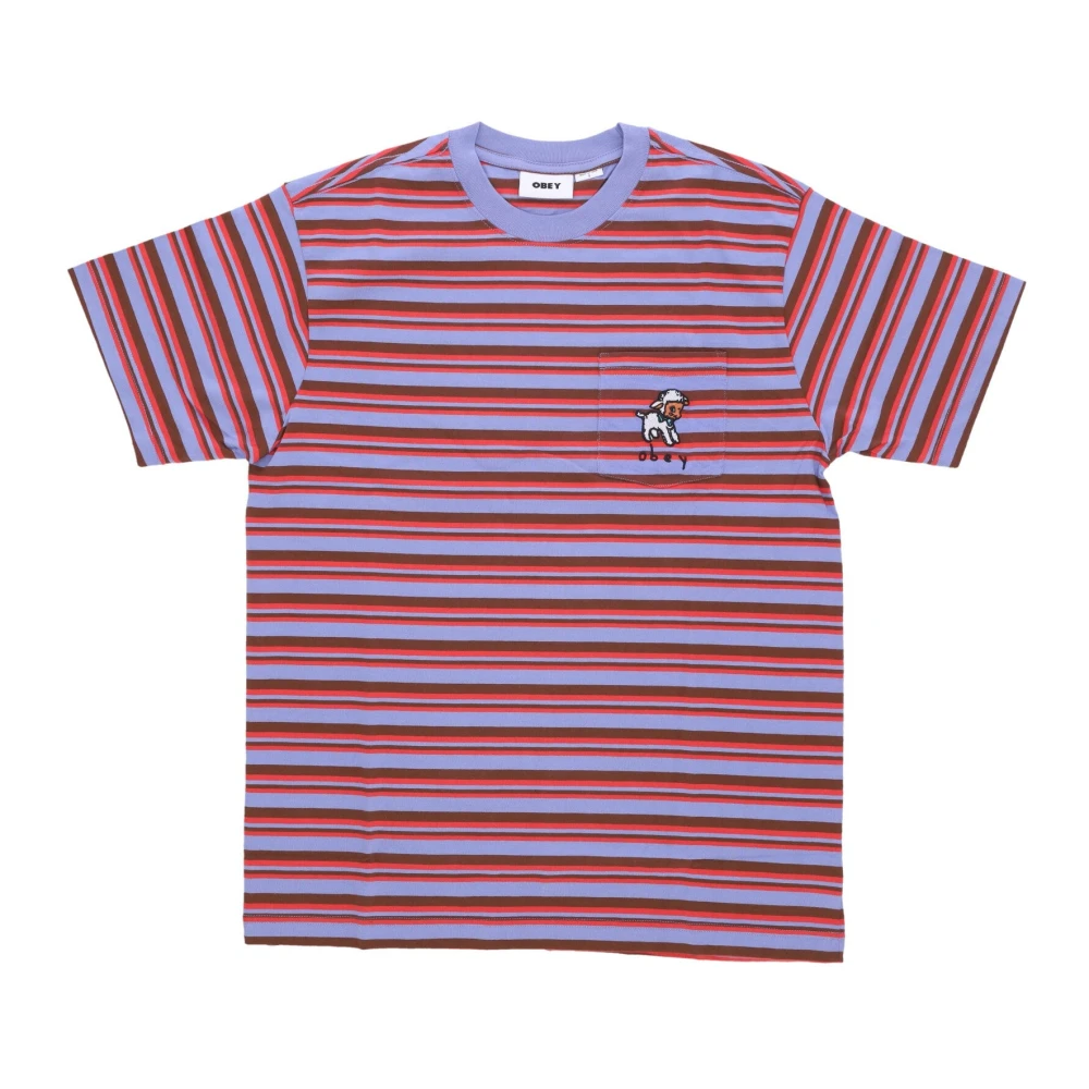 Obey Gestreepte Zak T-shirt Digitaal Violet Heren T-shirt Multicolor Heren