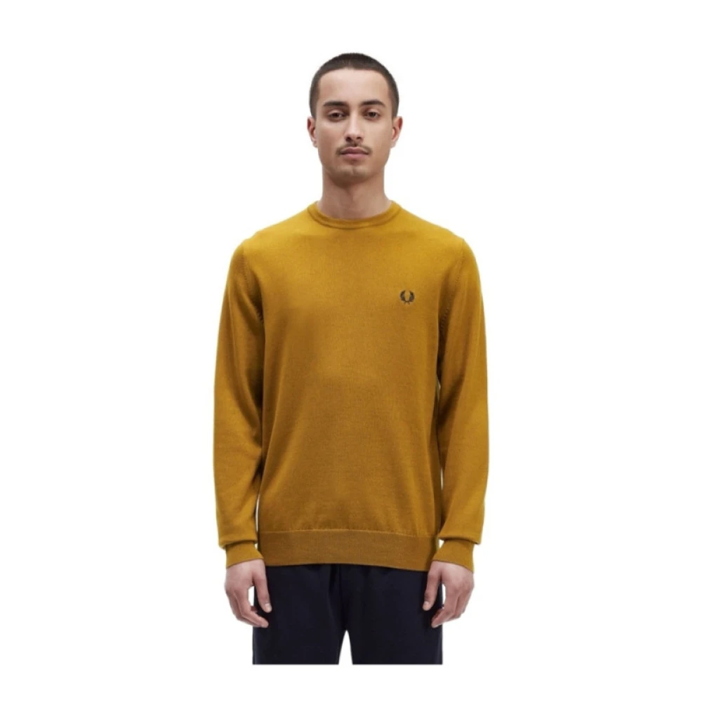 Fred Perry Klassisk Crewneck Tröja Yellow, Herr