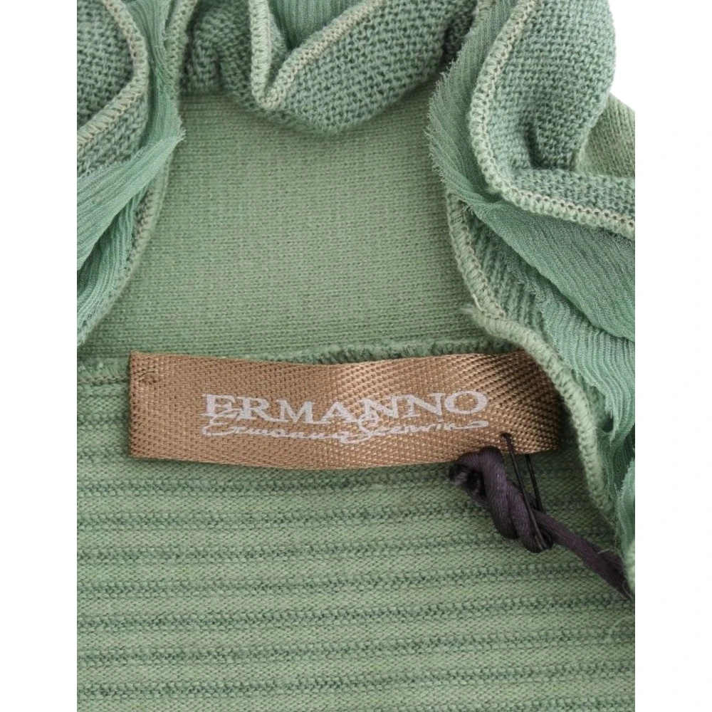 Ermanno Scervino Luxe Groene Gestreepte Wollen Trui Green Dames