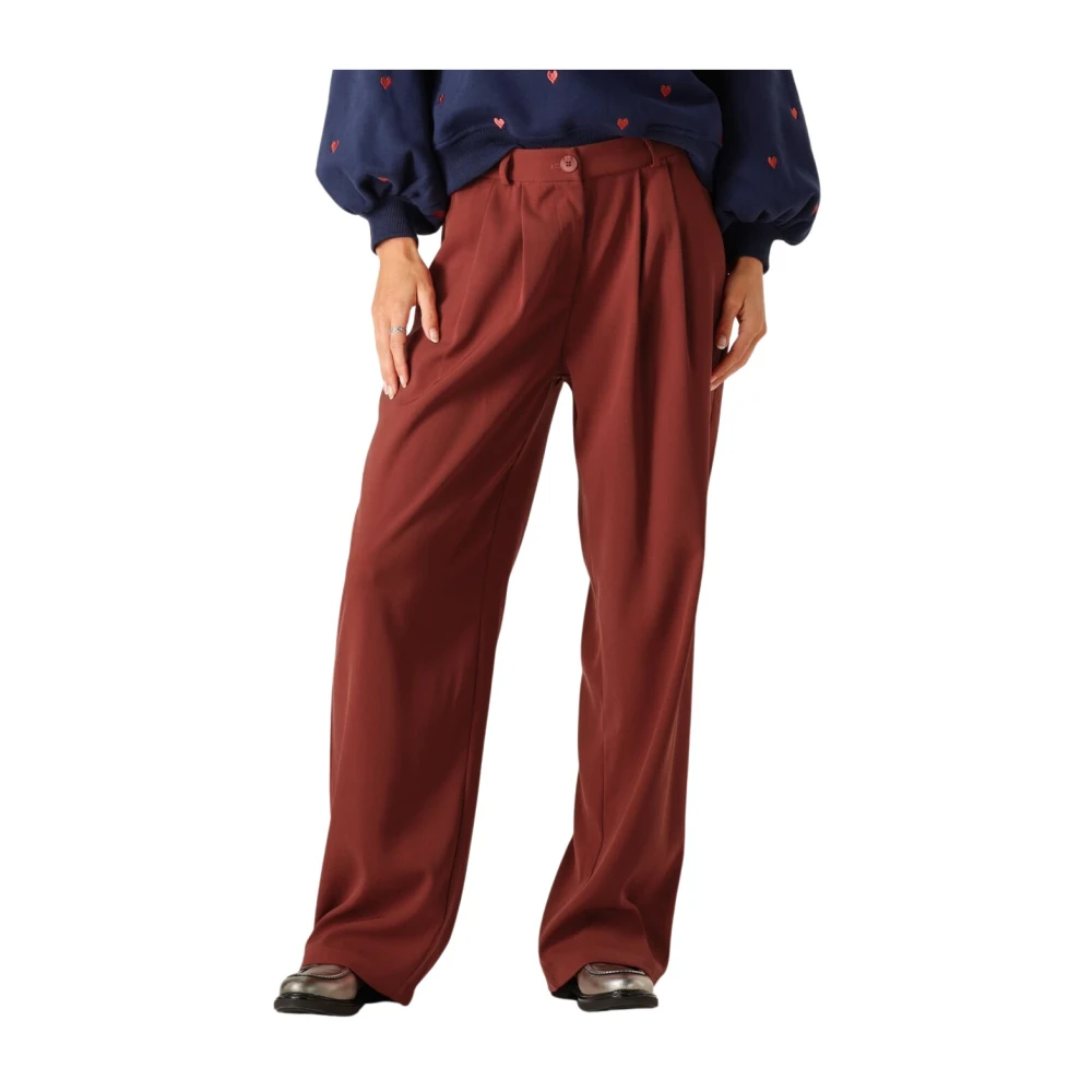 Ydence Elegante Roestkleurige Broek Phoebe Brown Dames