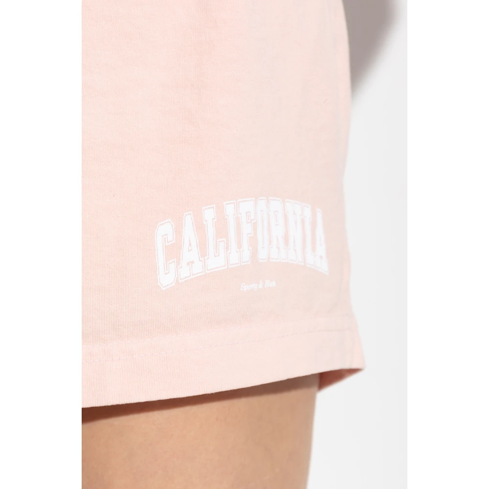 Sporty & Rich Logo Shorts Pink Dames