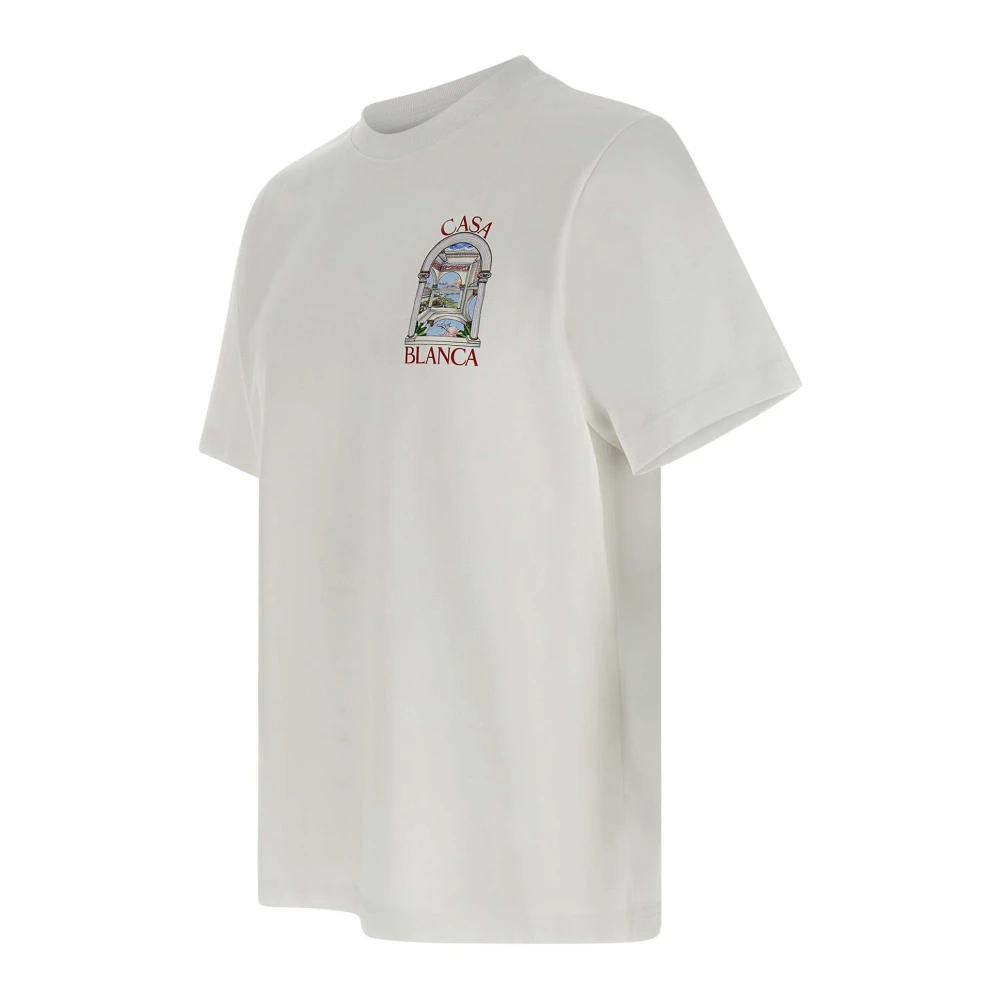 Casablanca Wit Katoenen T-shirt met Logoprint White Heren