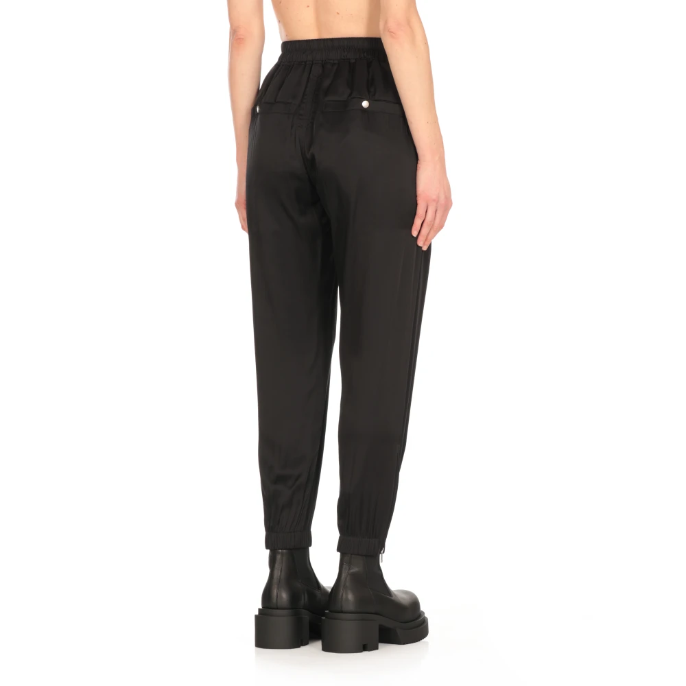 Rick Owens Zwarte elastische taille viscose blend broek Black Dames