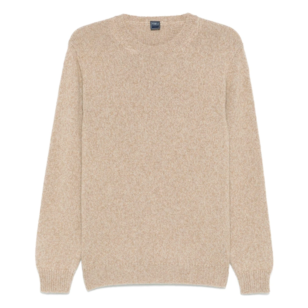 Fedeli Luxe Cashmere Crew-Neck Gebreide kleding Beige Heren