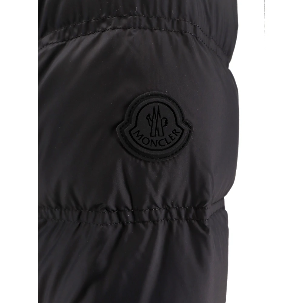 Moncler Gewatteerde capuchonjas met dubbele rits Black Heren