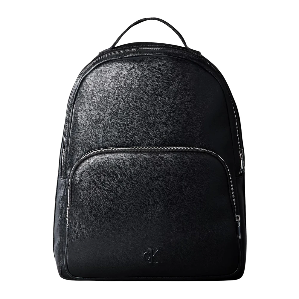 Calvin Klein Men's Black Logo Webbing Strap Round Backpack
