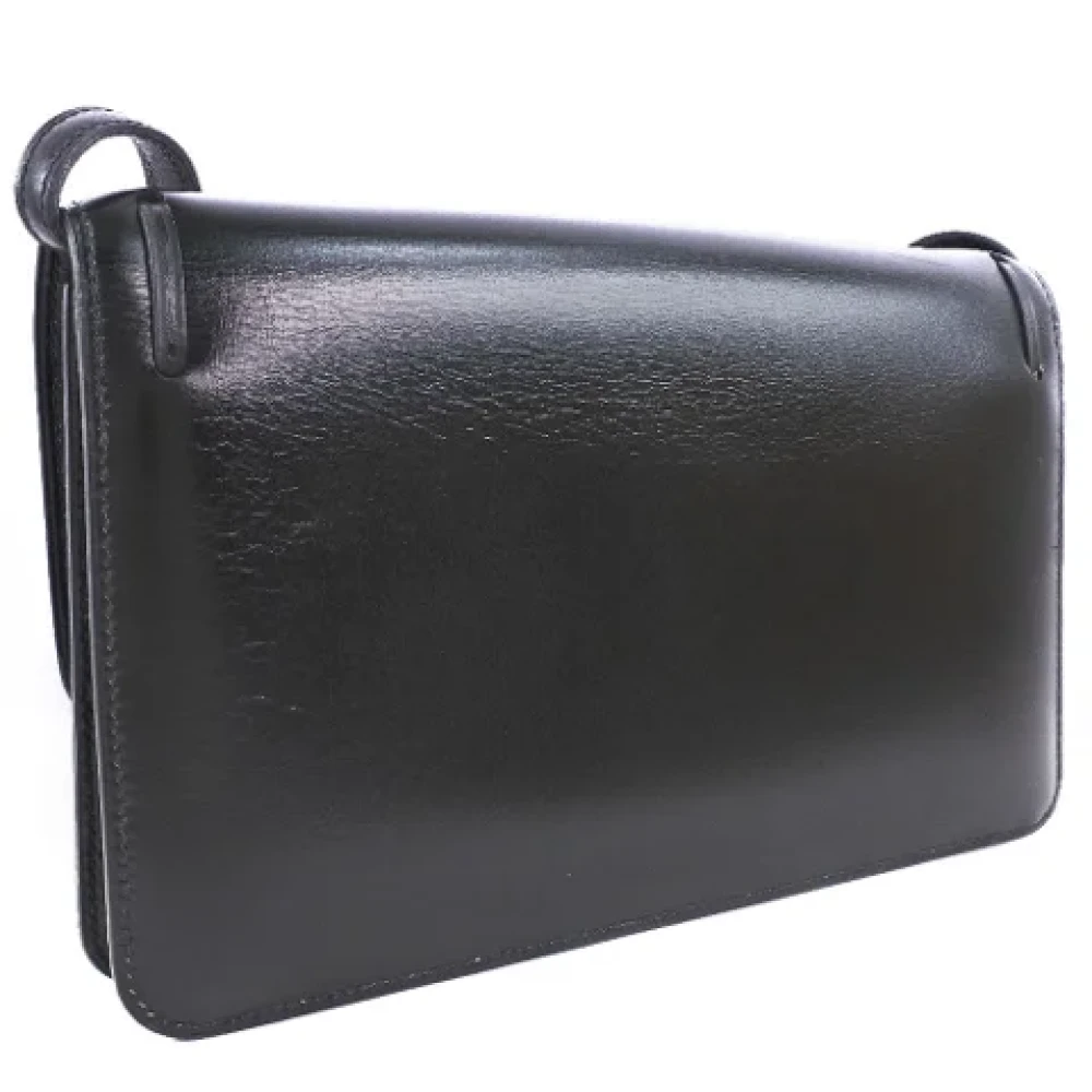 Hermès Vintage Pre-owned Leather shoulder-bags Black Dames