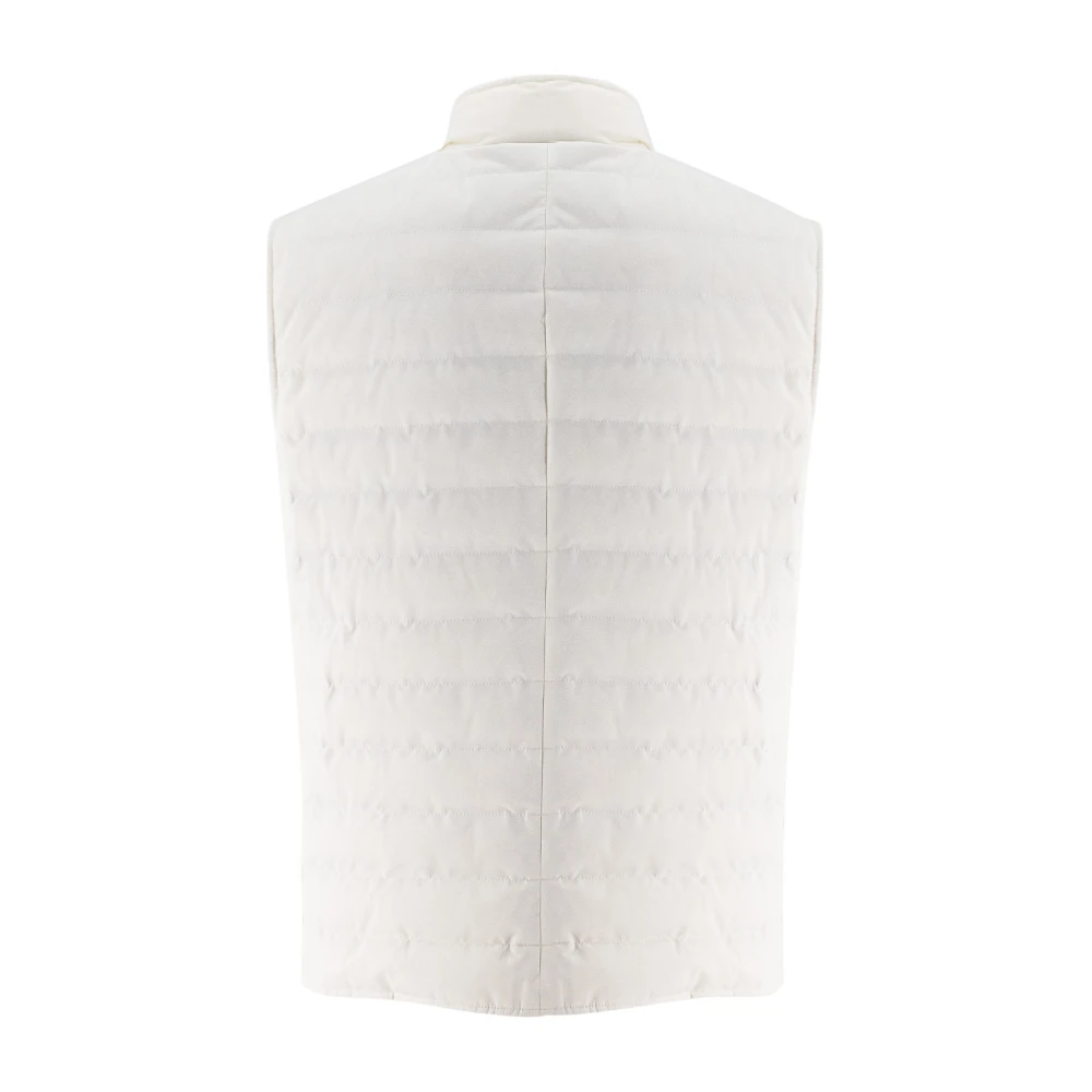 BRUNELLO CUCINELLI Gewatteerde Mouwloze Donsjas White Heren
