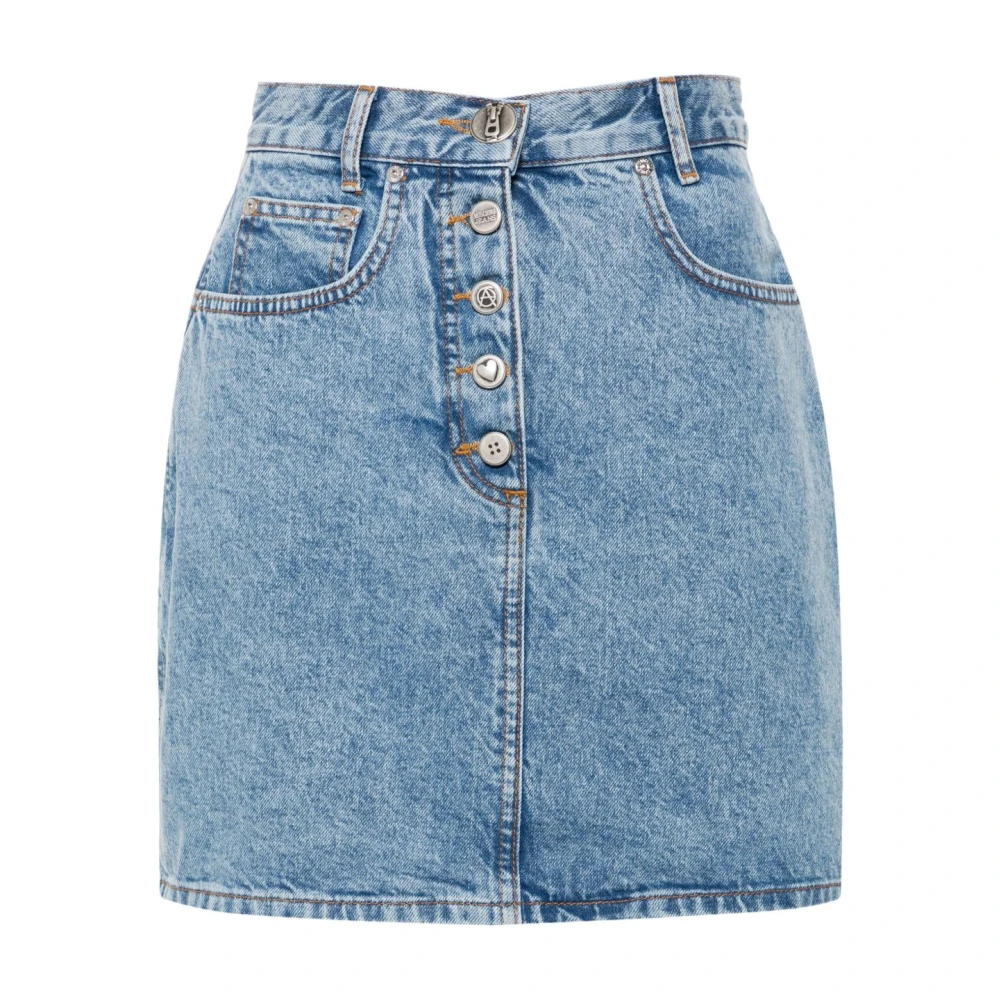 Moschino Women's Blue Denim Skirts, S, Gonna Denim Cotone
