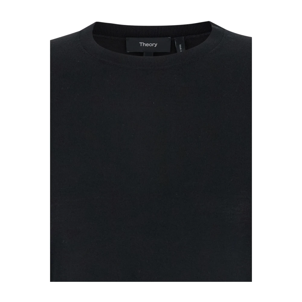 Theory Zwarte Merino Lange Mouw Sweater Black Dames
