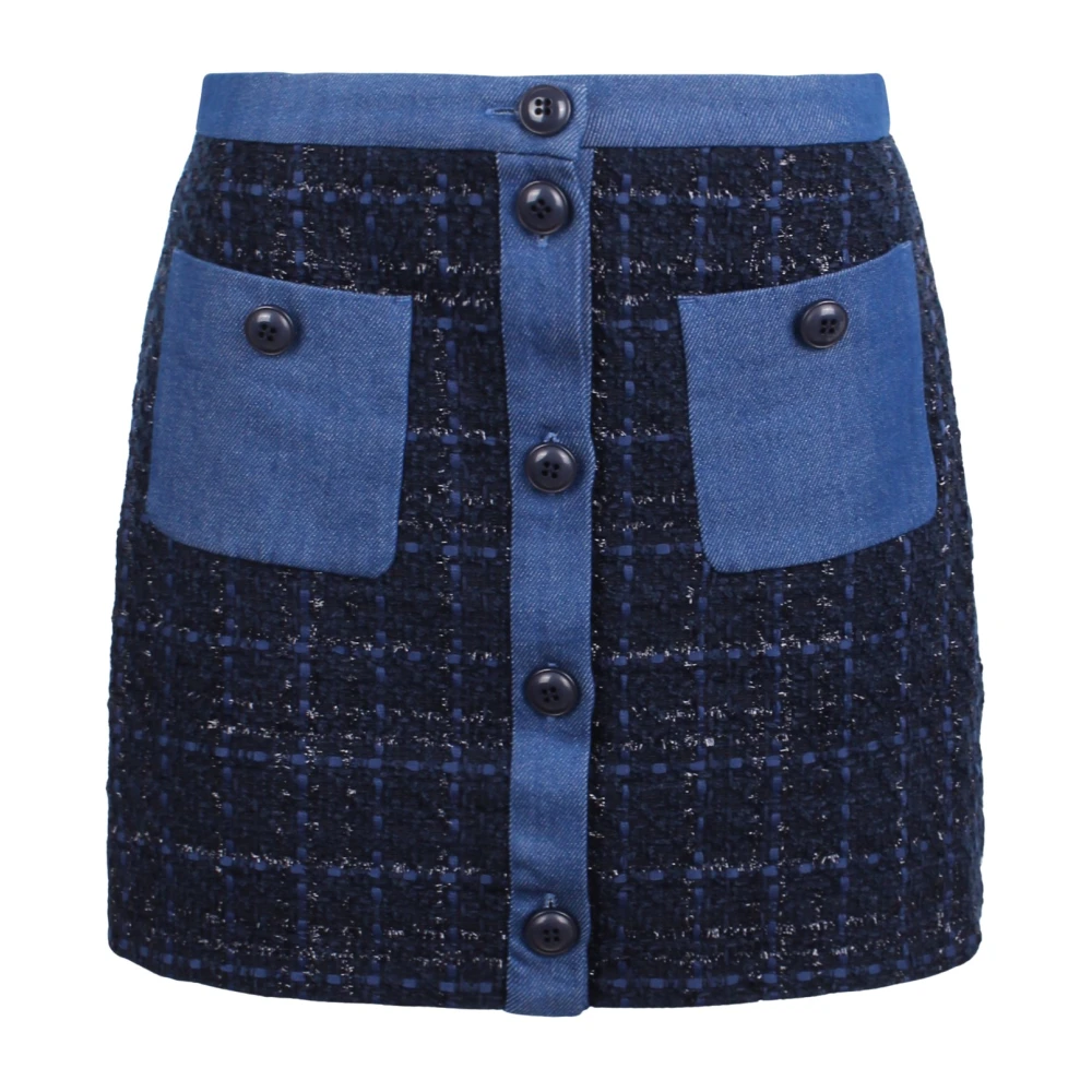 BAUM UND PFERDGARTEN TweedLurex Minirok met Voorzakken Blue Dames