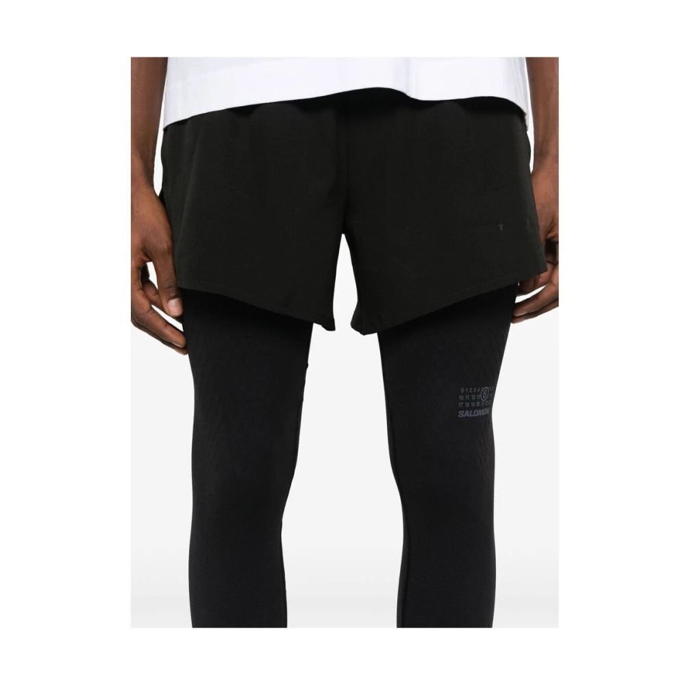 MM6 Maison Margiela Zwarte naadloze skinny leggings met logoprint Black Heren