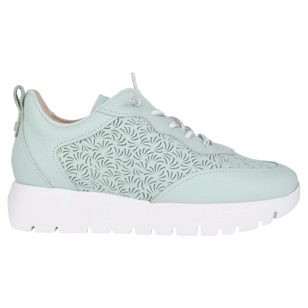 Wonders Groene Leren Damessneaker Dames Schoenen