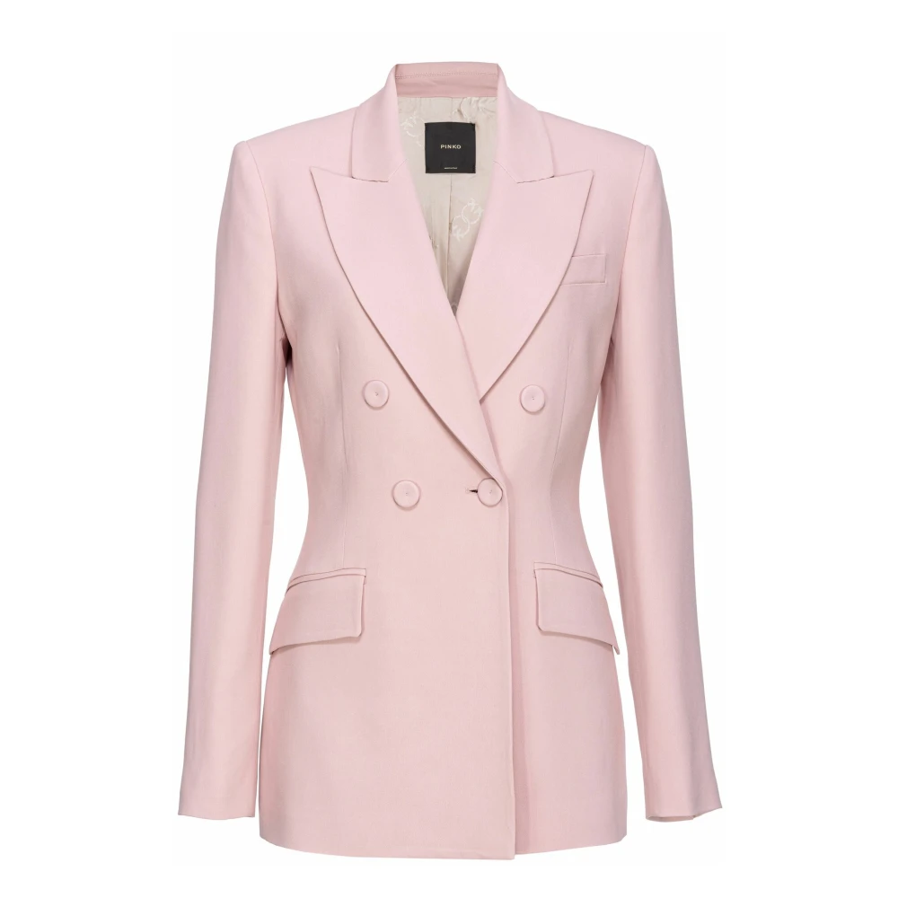 Pinko Dubbelbreasted blazer met pieklapel Pink Dames