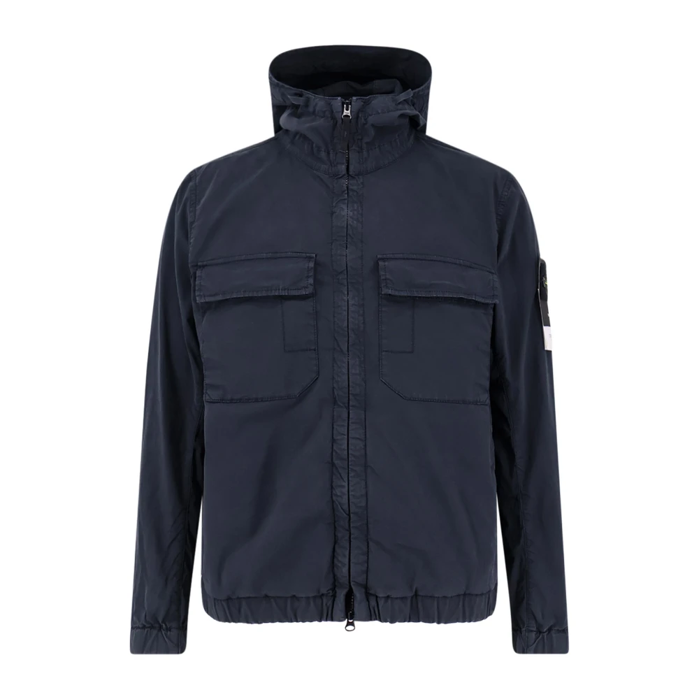 Stone Island Blue Light Jackets, Male, M, Light Jacket