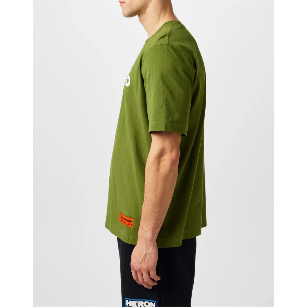 Heron Preston Ctnmb Logo T-Shirt Groen Wit Korte Mouw Green Heren