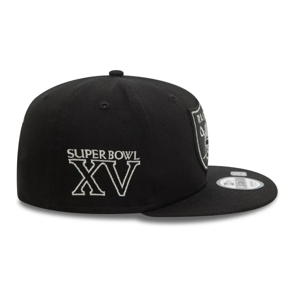 new era Zwarte Raiders Metallic Outline Pet Black Heren