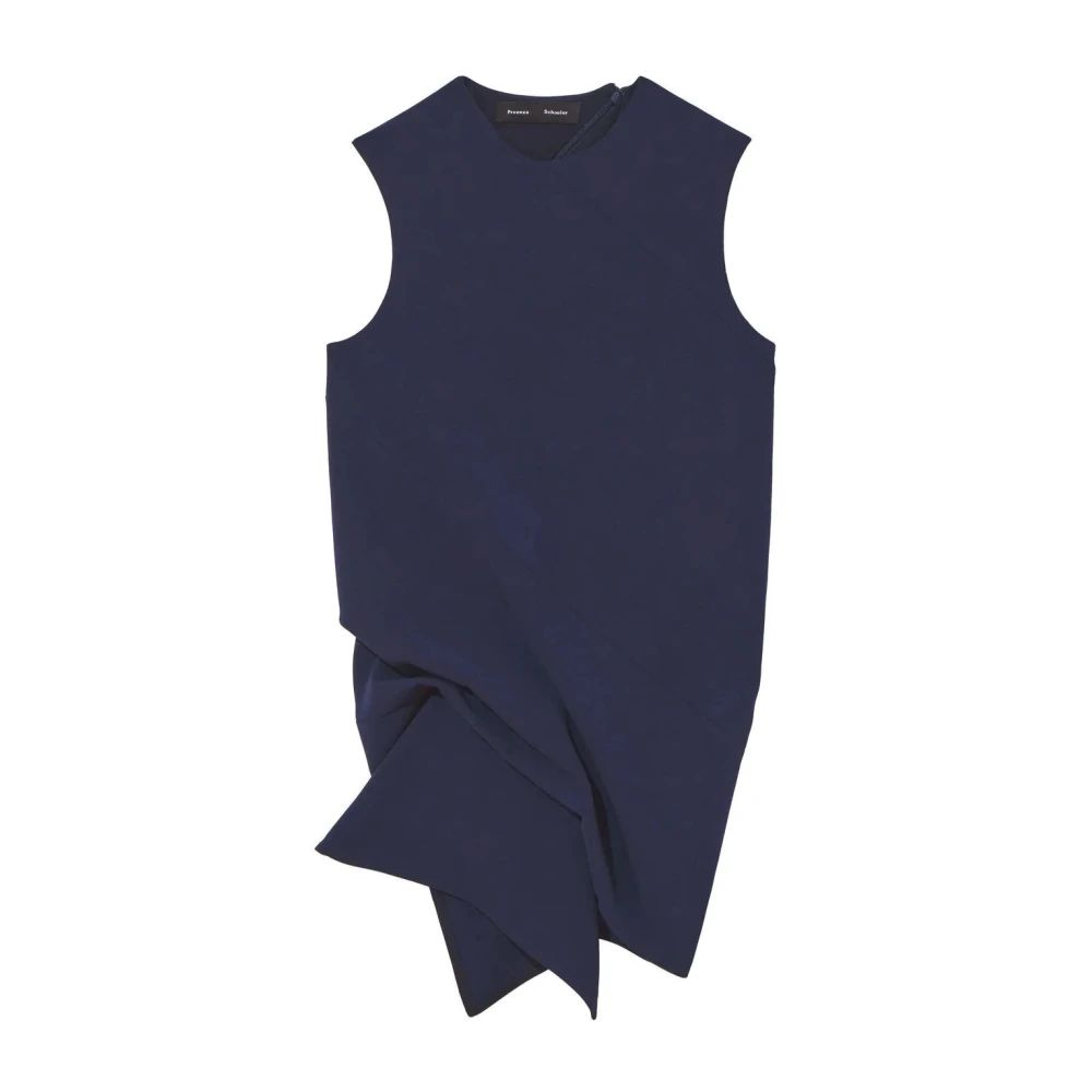 Proenza Schouler Blue Sleeveless Tops, Female, S, Twisted-Detail Sleeveless Blouse