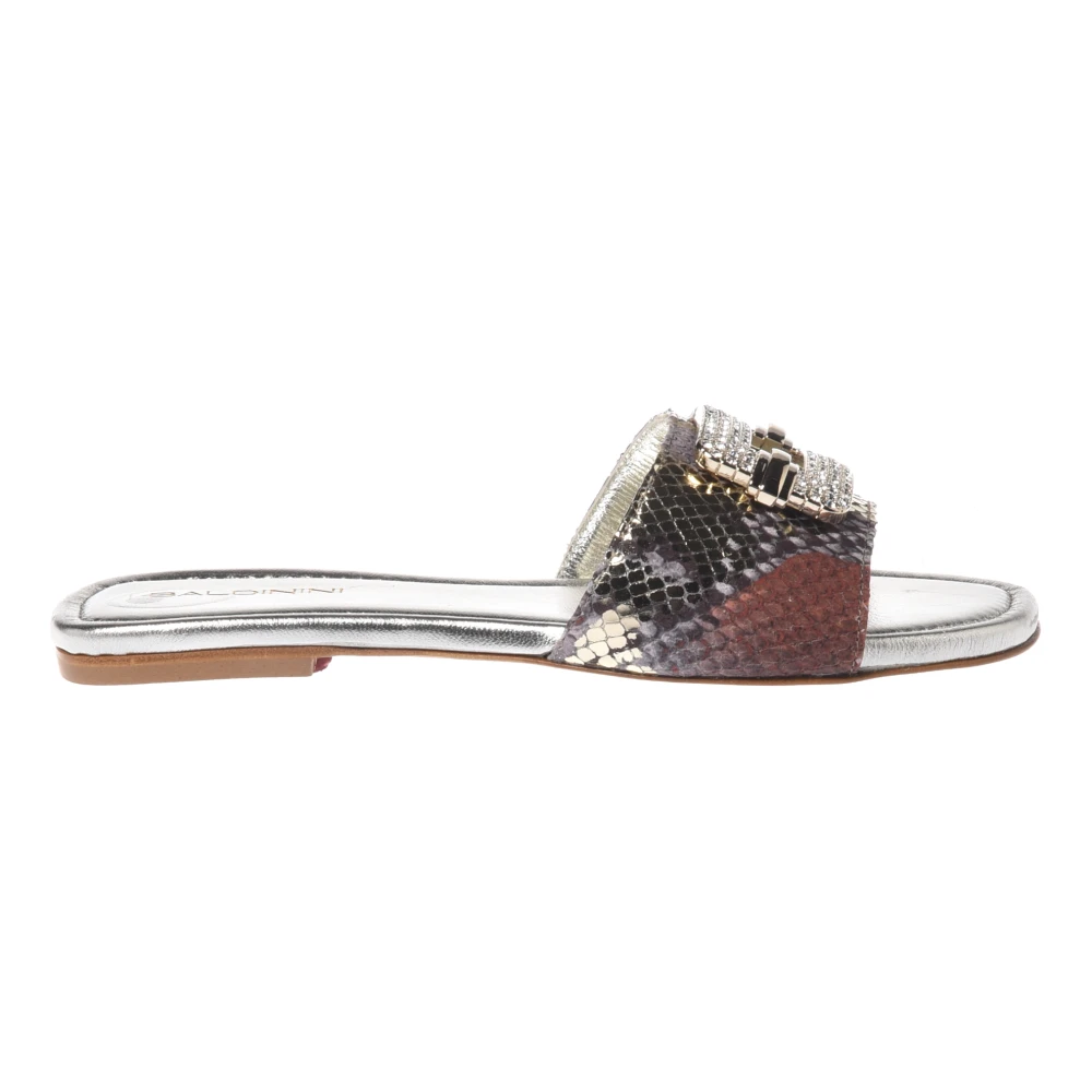 Baldinini Vrouw Multicolor Schoenen Dames, Veelkleurig, 39 Eu, Leer, Python Print Muilezel