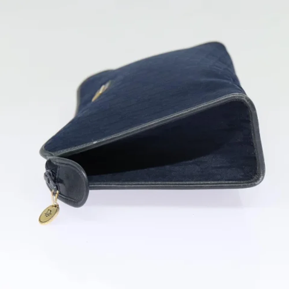 Dior Vintage Pre-owned Canvas clutches Blue Dames