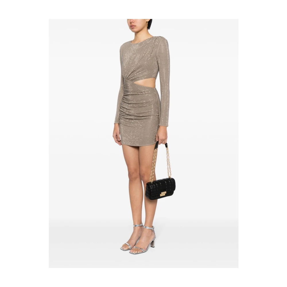 Michael Kors Tribeca Kleine Gestepte Lederen Schoudertas Black Dames