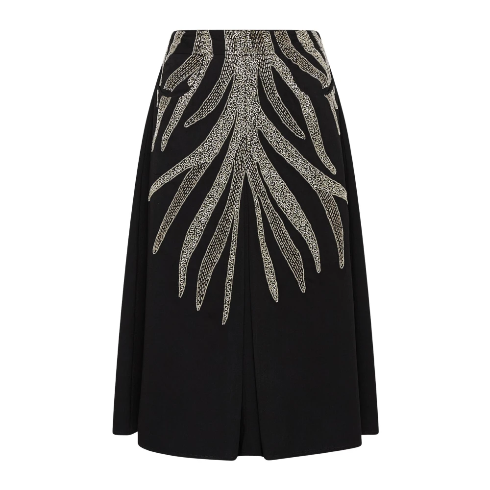 Maliparmi Women's Black Midi Skirts, S, Silver Zebra Skirt