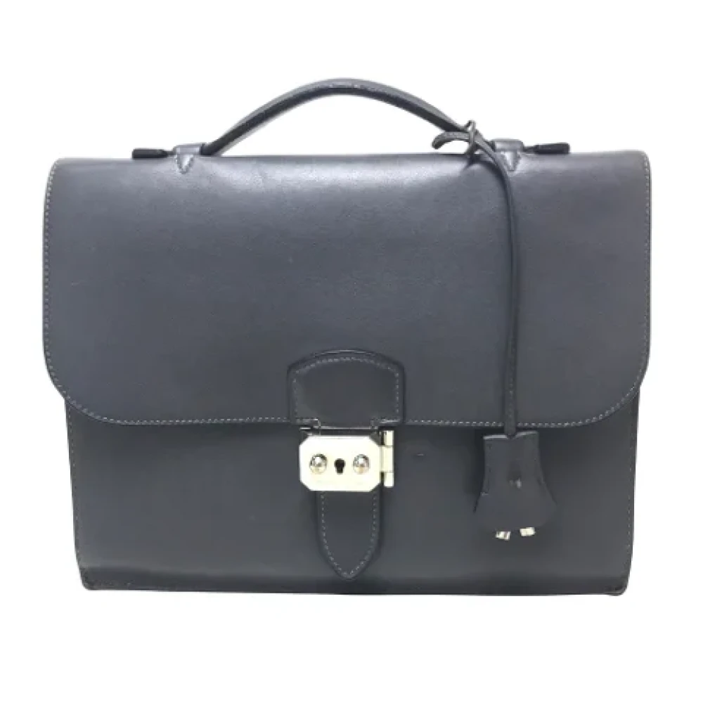 Hermès Vintage Pre-owned Leather briefcases Black Heren