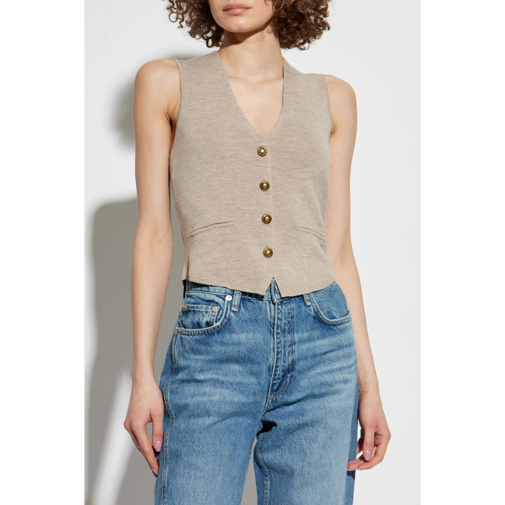 Rag & Bone Vest Ella Beige Dames