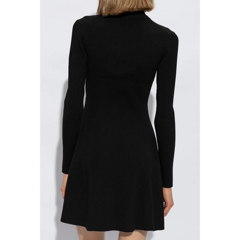 Ganni Gestreepte jurk Black Dames