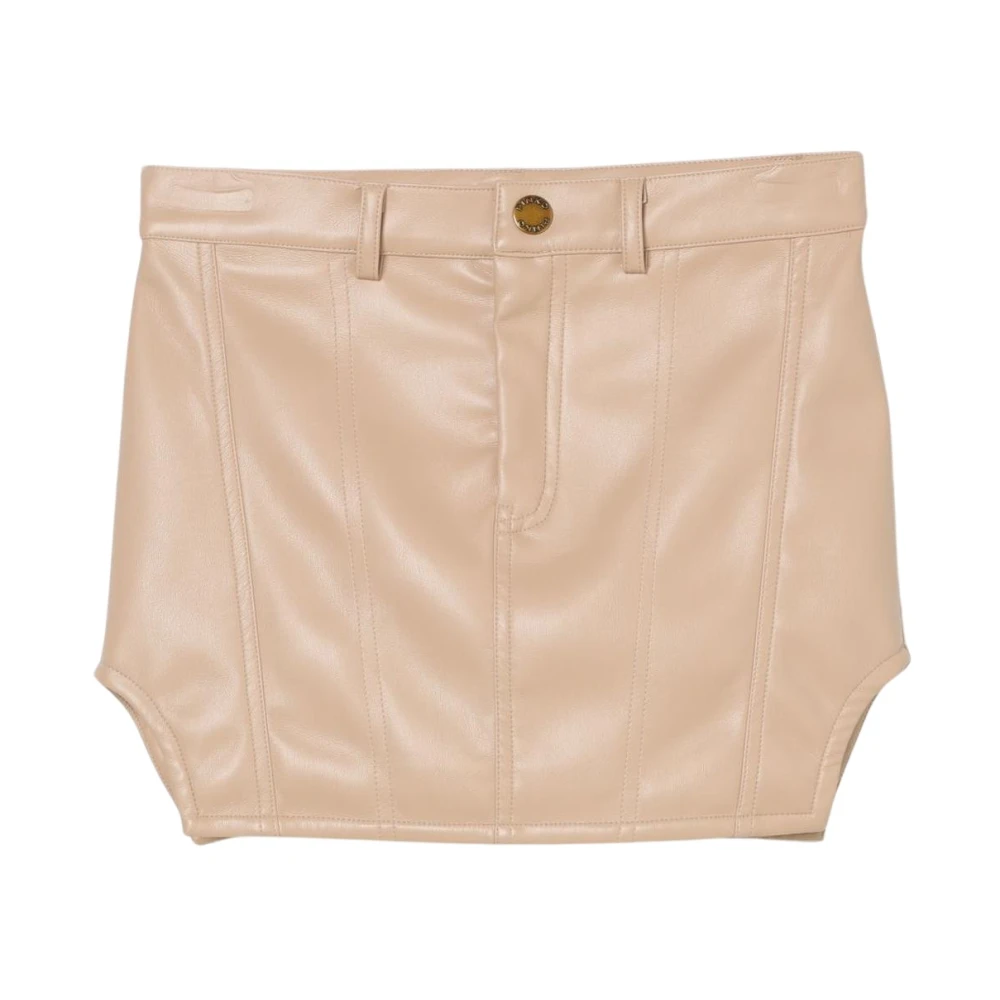Pinko Girls Beige Kids Skirts, 14 Y, Stylish Faux Leather Mini Skirt