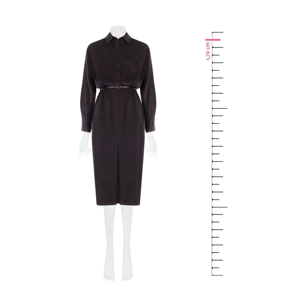 RINASCIMENTO Katoenen Jurk Herfst Winter Collectie Brown Dames